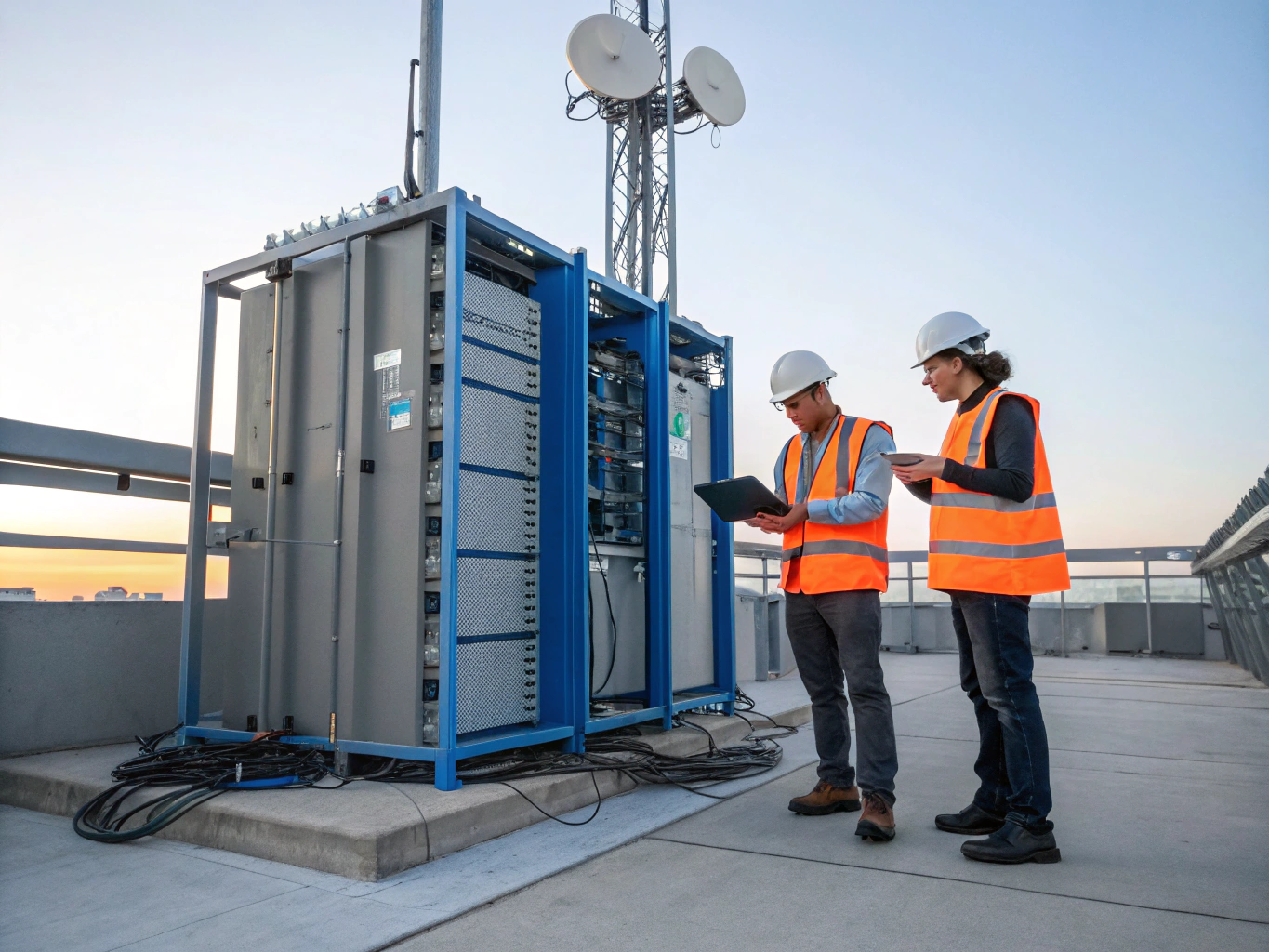 Outdoor telecommunications base station transceiver and power rack