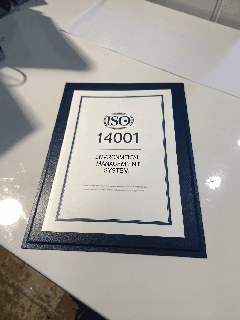 ISO 14001 environmental management system certification certificate plaque